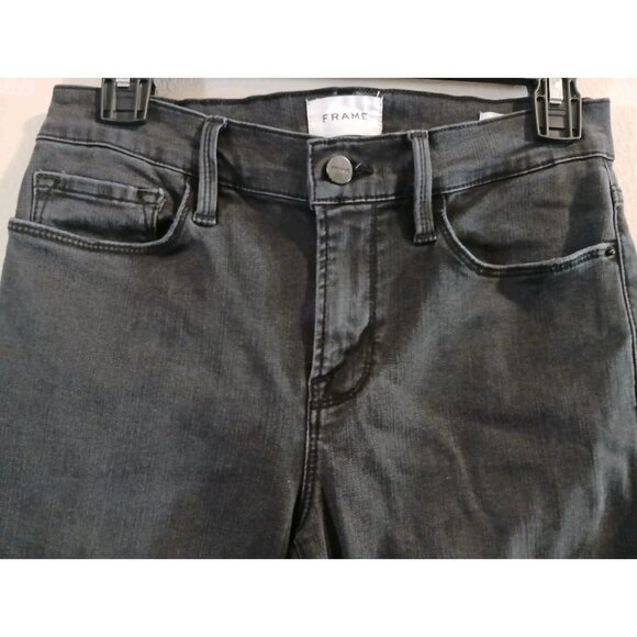 FRAME Le Skinny De Jeanne Women's  Black Stretch Denim Mid-Rise Sz 28 - Picture 4 of 8